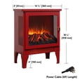thumbnail image 2 of Miekor Furniture 18 inch Freestanding Electric Fireplace Stove heater with 3D Flame effect,Classic Red No.9021, 2 of 8