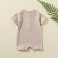 thumbnail image 5 of Rciityk Beige Unisex Newborn Romper Baby Boys Girls Short Sleeve Button Jumpsuit Summer Cotton Outfits Solid Color Clothes for 18-24 Months, 5 of 7
