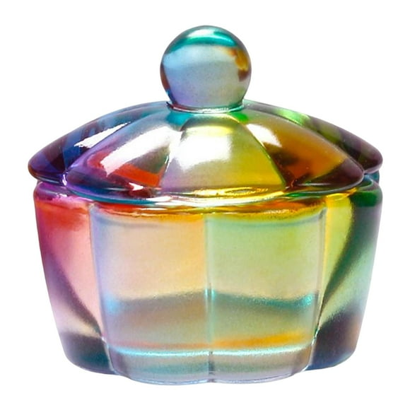 Taza para decoración de uñas  para salón de uñas, 1,54 pulgadas x 1,42 pulgadas, pequeña pero suficiente peso, cristalería , Color  brillante Sunnimix  Plato Dappen para decoración de uñas
