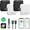 Black & White, variant on DERAX Bluetooth Tracker (iOS and Android) 4 Pack, Rechargeable Tracker Tags Compatible with iOS and Android, Anti-Lost Item Finder for Keys Wallet Luggage Backpack, Black