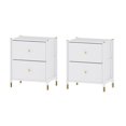 thumbnail image 1 of DECOMOMO Table de Nuit avec Tiroirs / 2 Niveaux / Table d'Appoint avec Paniers pour Rangement (Lot de 2), 1 of 8