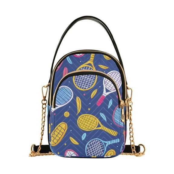 joogoo Women Tennis Racket Balls Chain Crossbody Bags Shoulder Handbag Phone Purse