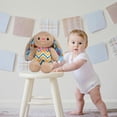 thumbnail image 6 of Musatteng Striped Rabbit Plush Toy - Soft Stuffed Animal with Floppy Ears, Sensory Comfort Doll for Kids 3+ Years, 6 of 7