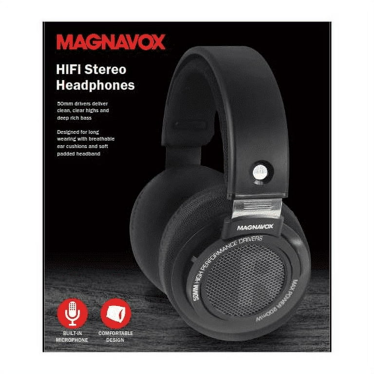 Magnavox HiFi High Bass Stereo Over-Ear Wired Headphones for Magnavox HiFi High Bass Stereo Over-Ear Wired Headphones for