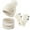 White, variant on Hwmodou Toddler Winter Hat Gloves Scarf Set Girls Children Hats With Pom Knit Neck Warmer Gaiter Mittens Lined Set Kids Beanie