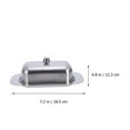 thumbnail image 4 of Stainless Steel Butter Dish Pastry Plate Serving Tray with Lid Kitchen Cheese Holder, 4 of 7
