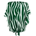 thumbnail image 2 of Pntutb Womens Plus Size,Ladies Printed Sexy Off Shoulder Neck Chiffon Striped Knotted Casual Shirt Top Special Offers, 2 of 6