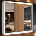 thumbnail image 2 of Ropero Closet Madesa Monaco 3 Puertas Correderas 2 con Espejo - Blanco/Marrón Madesa 10932E, 2 of 2