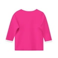 thumbnail image 5 of Piuwrlz Children Girls 3/4 Sleeve T-Shirts Summer Round Neck Casual Sweatshirts Solid Color Round Neck Shirt Tops Hot Pink Size 11 Years, 5 of 6