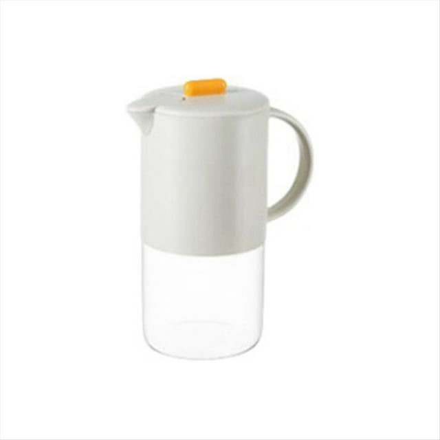 Jarra de Agua de Vidrio Portátil con Tapa Cafetera de Cocina con Asa Cafetera Tetera Cafetera 1800 Ml Gris