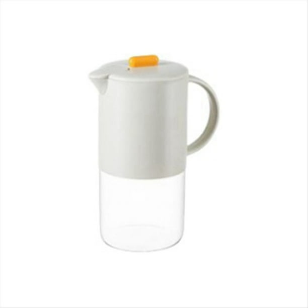 Jarra de Agua de Vidrio Portátil con Tapa Cafetera de Cocina con Asa Cafetera Tetera Cafetera 1800 Ml Gris