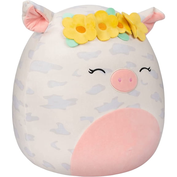 Squishmallows Rosie the Pig With Yellow Flower Crown 16" Stuffed Plush