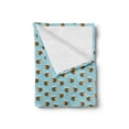 thumbnail image 2 of Queen Bee Soft Flannel Fleece Throw Blanket, Striped Characters with Wings Smiling Cheerfully, Cozy Plush for Indoor and Outdoor Use, 50" x 60", Apricot Grey, by Ambesonne, 2 of 5
