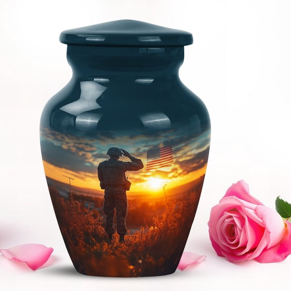 American Flag Mini Keepsake Cremation Urns For Human Ashes - Funeral Memorial Urn For Ashes Adult Male & Female Small 3 Inch 1 Pcs