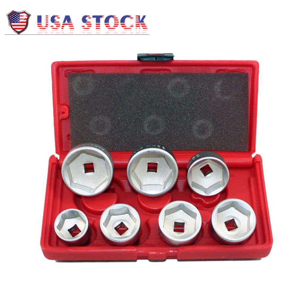 7 PC OIL FILTER CARTRIDGE SOCKET SET METRIC 24 27 29 30 32 36 38mm