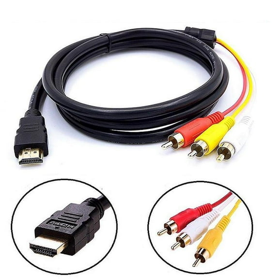 HDMI to RCA Cable HDMI Male to 3 RCA AV Cable Cord Adapter Transmitter for HDTV DVD HD 1080P 5Ft 1.5M