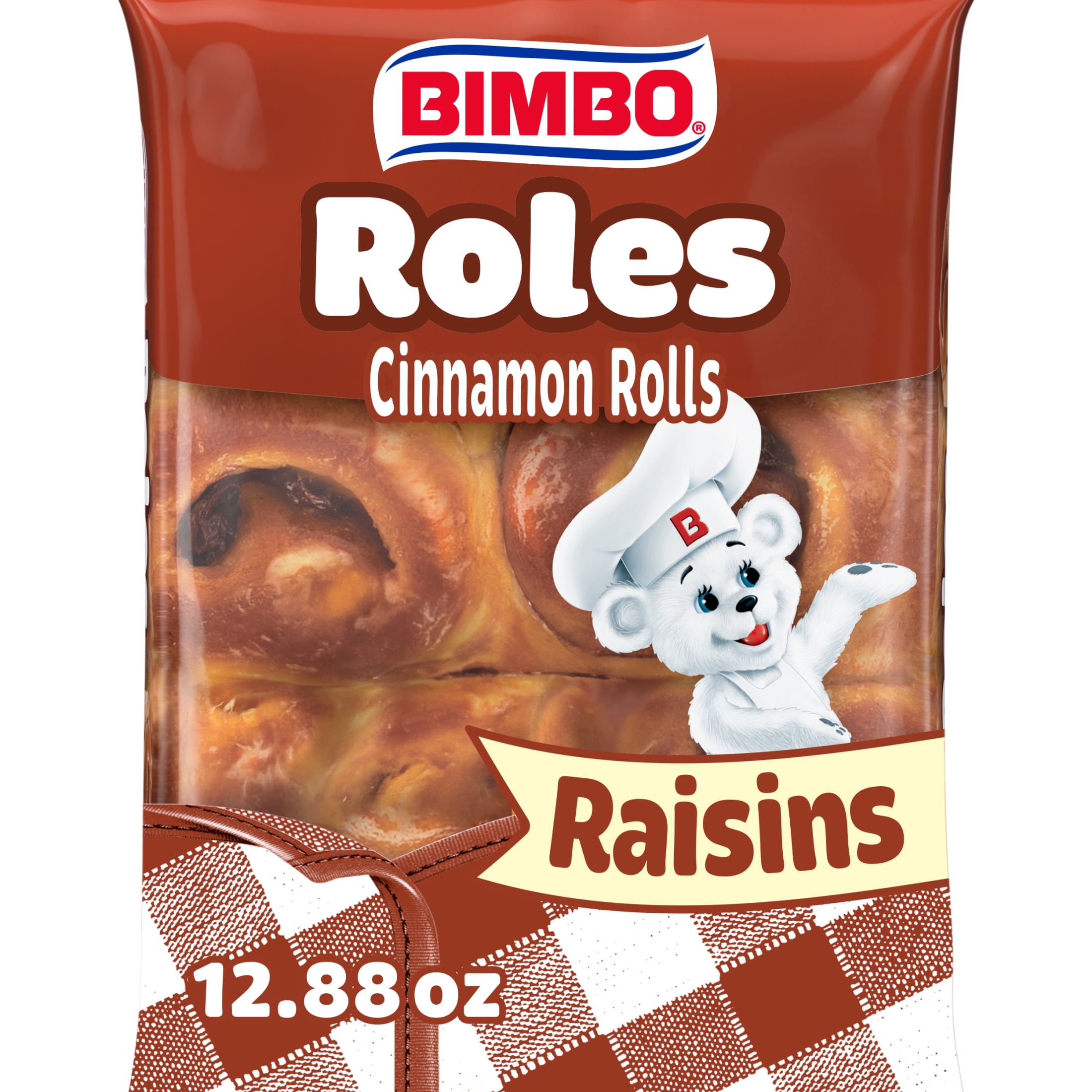 (3 pack) Bimbo Roles de Canela con Pasas Cinnamon Rolls with Raisins, 6 count, Pastries, 12.88 oz Bag