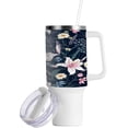 thumbnail image 2 of SKYSONIC 40 oz Trendy Floral Tumbler with Handle and Straw Lid, Insulated Cup Reusable Stainless Steel Water Bottle Travel Mug, 2 of 7