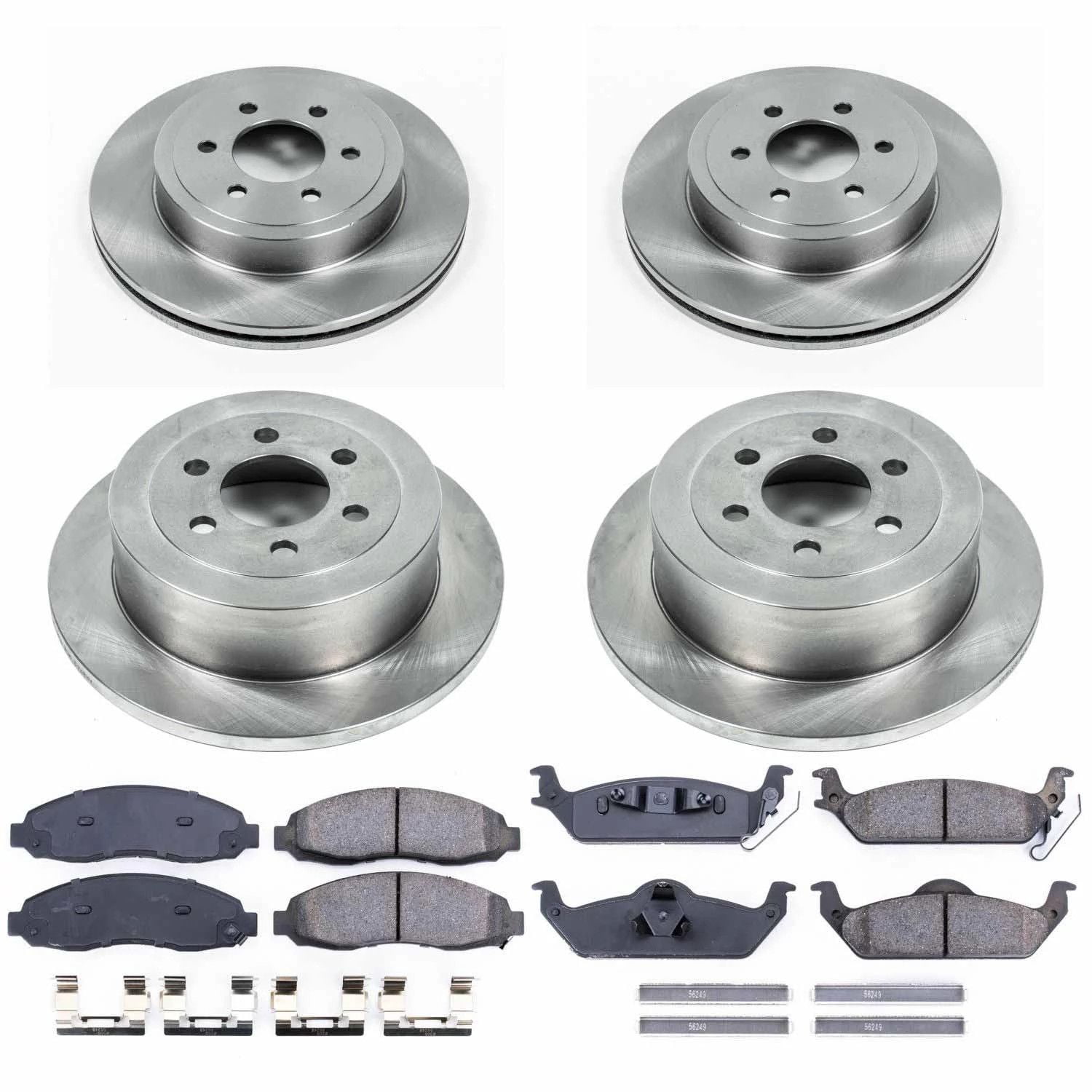 Power Stop Front and Rear Stock Replacement Brake Pad and Rotor Kit KOE2188