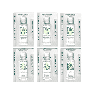 6 Pack - Biotrue Contact Lens Solution, Multi-Purpose Solution for Soft Contact Lenses, Lens Case Included, 2 FL OZ Travel Size