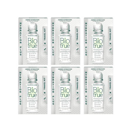 6 Pack - Biotrue Contact Lens Solution, Multi-Purpose Solution for Soft Contact Lenses, Lens Case Included, 2 FL OZ Travel Size