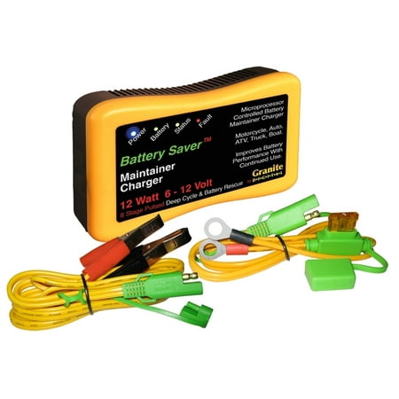 Battery Saver Battery Charger, Maintainer & Cleaner - (6 & 12 Volt) 12 Watt (The Best Battery Saver)