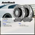 thumbnail image 3 of AutoShack Front Vented & Rear Vented Drilled & Slotted E-Coated Brake Rotors + Premium Ceramic Pads 12-PC Brake Kit Replacement for 2011-2018 Ram 1500 2006-2010 Dodge Ram 1500 ShadowGuard, 3 of 5
