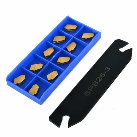 

10 Pcs GTN-3 SP300 Insert Lathe Cut Off Grooving Parting Tool Holder SPB26 -3