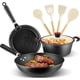 thumbnail image 1 of de Ollas y Sartenes Antiadherentes 8 Piezas Chef Set, Sartén para Freír de Grandes, Utensilios de Cocina de Granito sin PFOA, Batería de Cocina para Todo Tipo de Estufas, Negro, 1 of 9