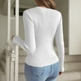 thumbnail image 6 of SGMVNU Sweaters for Women V Neck Soft Knit Ribbed Sweater Basic Long Sleeve Pullover Knits Top Lightweight Fall Outfits White XL, 6 of 8