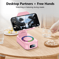 thumbnail image 5 of Cillso Phone Stand with Bluetooth Speaker, Gifts for Men Women, Foldable Adjustable Desktop Phone Holder with HD Stereo Sound & LED Lights, 4-in-1 Tech Gadget Compatible with iPhone, Android & iPad, 5 of 9