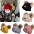 thumbnail image 2 of GRNSHTS Toddler Infant Baby Beanie Hat Double Pom Pom Beanies Knit Winter Hat Caps for Boys Girls Black, 2 of 7