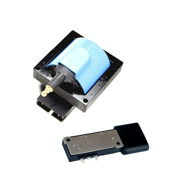 Set of 1 ISA Ignition Coil and 1 Ignition Module Compatible with 1987-1990 Ford Escort 1.9L L4 -cc 116ci Replacement for FD478 LX225