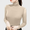 thumbnail image 4 of Gytharion Long Sleeve Shirts for Women Fashion Solid Casual Turtleneck Blouse Fall Soft Comfy Warm Pullover Top Stretchy Slim Fit Basic Shirt, 4 of 4