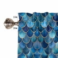 thumbnail image 5 of Half Window Curtain 36 Inches Long, Blue Ombre Scale Window Treatment Curtain Drapes, Abstract Art Ocean Coastal Small Tier Curtains for Bathroom Over Sink, 27.5"x36", 2 Panels, 5 of 7