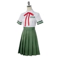 thumbnail image 4 of Disfraz de Anime Suzume No Tojimari Iwado Suzume, falda verde, camisa, uniforme, traje, ropa de fiesta de Carnaval de Halloween, 4 of 5