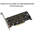 thumbnail image 4 of Dual NVMe RAID PCIe x8 4.0 Adapter 64Gbps M2 NVME M KEY Riser Card for 2230 2242 2260 2280 22110 NVME SSD black, 4 of 6