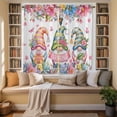 thumbnail image 2 of Spring Gnomes Kitchen Curtains 63 Inch Length, Colorful Flowers Watercolor Butterfly Floral Plant Tiers Curtains for Living Room Berdoom, Light Filtering Drapes Window Treatment 2 Panels 42"Wx63"L, 2 of 8