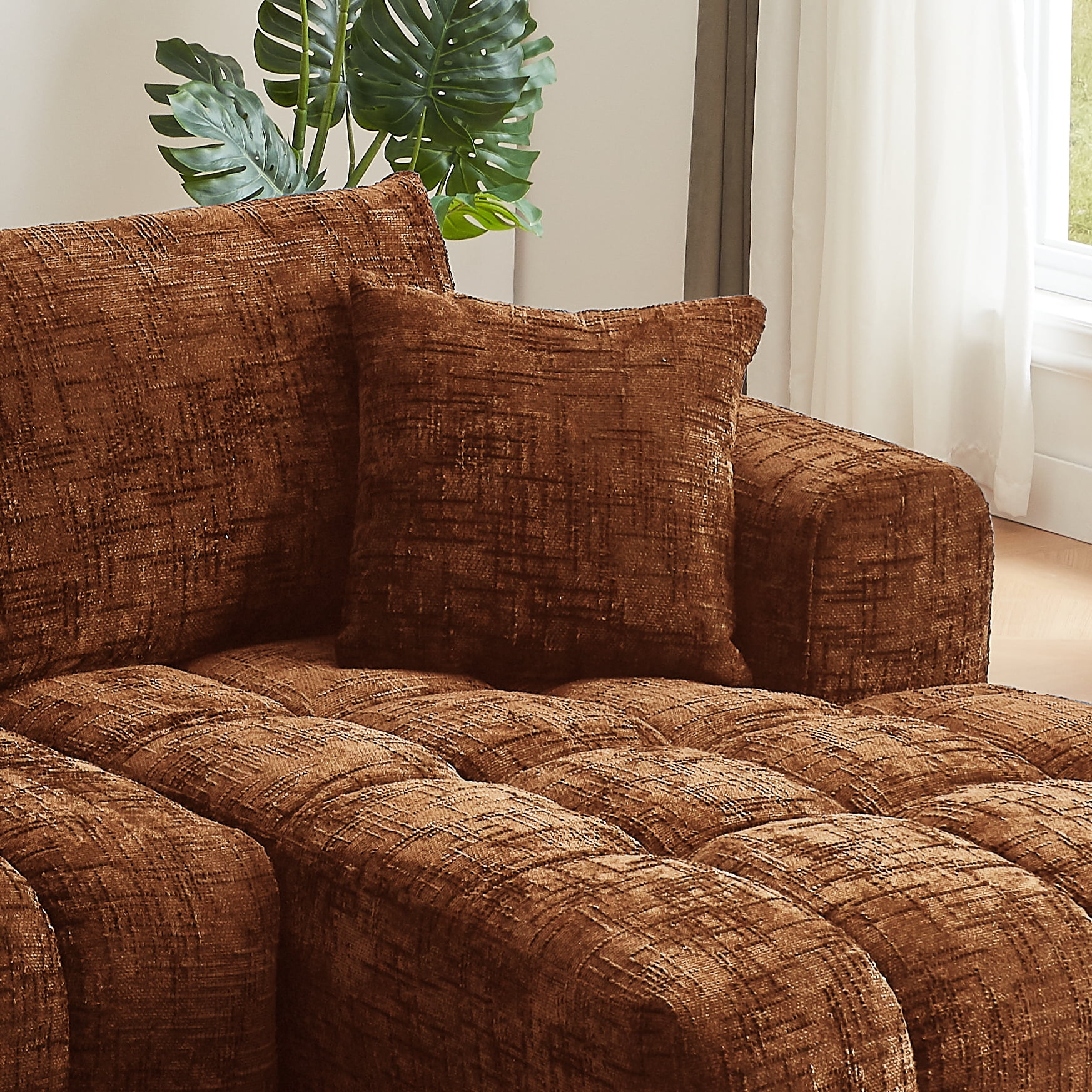 Sailvan Chenille L-Shape Luxury Sectional Oversized Sofa, Comfy Sleeper Couch, No Assembly Required
