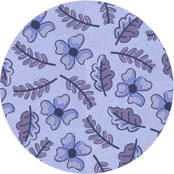 Ahgly Company Indoor Round Patterned Slate Blue Area Rugs, 8' Round