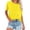 Yellow, variant on Plus Size Summer Shirt for Women Casual Printed Short Sleeve Crew Neck Tshirt Trendy Lighweight Tops (XS, Yellow)