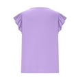 thumbnail image 4 of Women'S Summer Tops Ruffle Short Sleeve Henley Neck Tunic Top Plain Pleated T-Shirts Causal Trends Blouses Bussiness Work Clothes Costume, 4 of 5