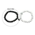 thumbnail image 2 of HHBEAUTY 2Pcs Natural Stone Beads Bracelet, Couples Matching Frosted Stone Bracelet for Women Men Best Friend Lovers Friendship Unisex Jewelry Gift, 2 of 6
