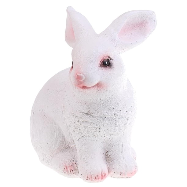 Escultura Animal DYNWAVEMX Estatuas Conejo 15.5x13.5cm Blanco