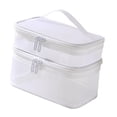 thumbnail image 3 of Travel Toiletry Bag Bathroom Cosmetic Organizer Cosmetic Bag with Zipper Multifunctional Handbag Portable for Full Size Bottles Toiletries White, 3 of 9