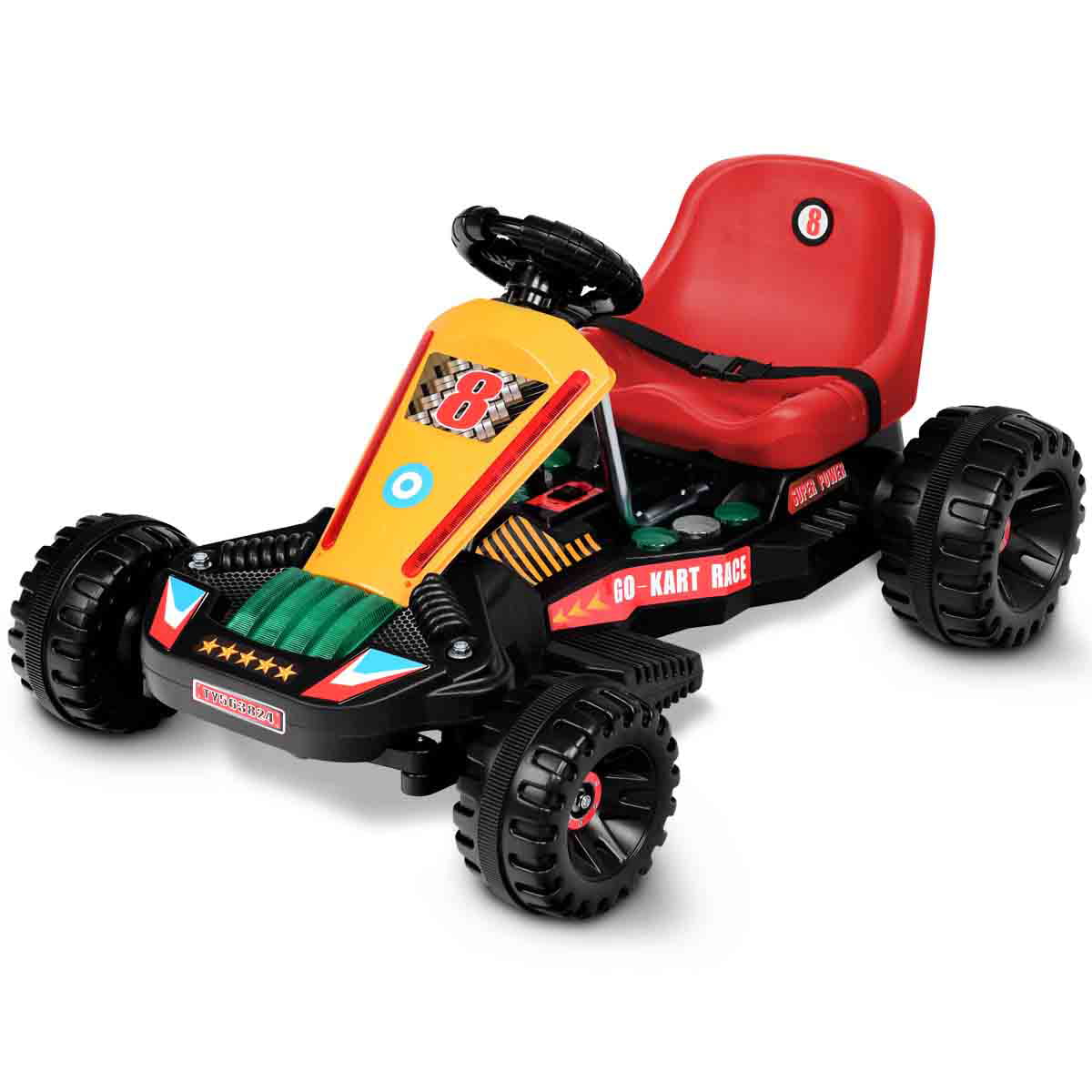 Electric Powered Go Kart Kids Ride On Car 4 Wheel Racer Buggy Toy Outdoor Red 