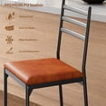 thumbnail image 2 of Modern Upholstered Bar Stools Set – Cushioned Seat, Curved Ladder Back, Armless Metal Frame, Footrest – Counter Height Dining Chairs for Restaurant, Home, Kitchen Island – Vintage Brown, 4-Pack, 2 of 7