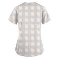 thumbnail image 3 of Womens Valentine Day Scrubs V Neck Short Sleeve Cute Scrubs Love Heart Print Quick Dry Nursing Nursing Top with Pockets Light Gray 4XL, 3 of 4
