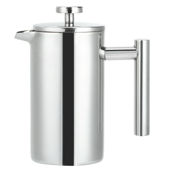 Cafetera de prensa de acero inoxidable de doble piso de 350 ml con aislamiento térmico y tetera