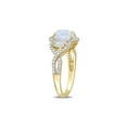 thumbnail image 4 of 1.23 Carat (Ctw) Ethopian Blue Opal Three Stone Ring in 10K Yellow Gold with Diamonds for Women, 4 of 6